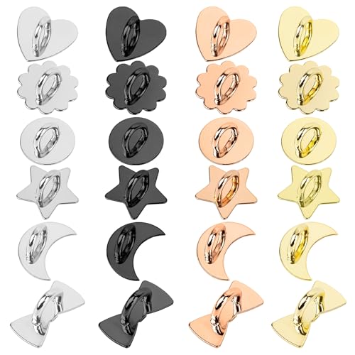24 Pack Metal Phone Charm Hooks Adhesive Finger Ring Holder Pad