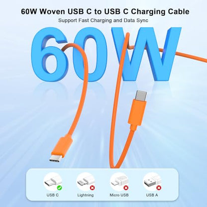 iPhone 17 16 15 Charger Fast Charging 6FT, 20W USB C Charger Block & Cable - color: Orange