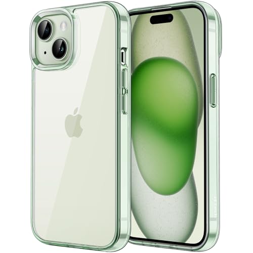 JETech Case for iPhone 15 Plus 6.7-Inch, Non-Yellowing Shockproof Phone Bumper Cover, Anti-Scratch Clear Back (Green) - color: Green, size: iPhone 15 Plus