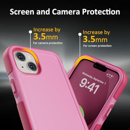 Follaroma for iPhone 13 Case, Heavy Duty Magnetic Cases, Pink, 6.1" | Compatible with MagSafe, Heavy Duty Shock proof,Military-Grade Anti-Drop Protective,Dual Layer Magnetic Protection Phone Case - color: Pink
