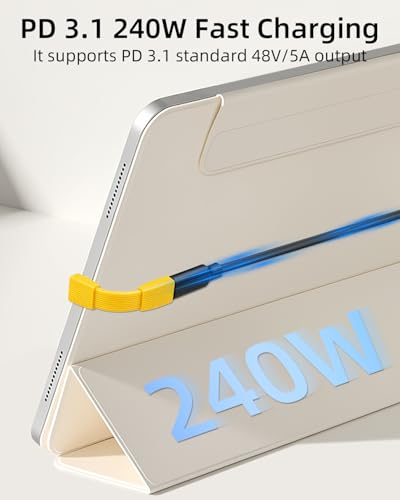 80Gbps Short USB 4 Flat Extension Cable,3.1 USB C Fast Charging Cable,PD 240W 90 Degree USB C Male to USB C Female Extender Cable,8K@60Hz Video Display for Phone,Yellow(0.16FT/2Pack) - style: 2 Yellow