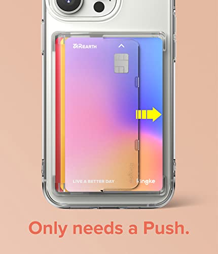 Ringke Side Slot Card Holder for Phone Case, Business Card Holder for Women, Men, ID Credit Card Holder Stick on, Phone Wallet Compatible with iPhone, Galaxy, and Pixel - Clear Mist - color: Clear Mist