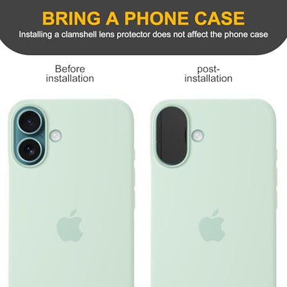 3 Pack Privacy Cover Compatible for iPhone 16/iPhone 16 Plus with 2 Front Camera Privacy Cover, Anti-Spy Camera Cover, Easy-Adhesive Design, Safeguard on iPhone 16/16 Plus,Black - size: iPhone 16/iPhone 16 PlusMax