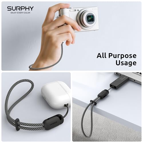 SURPHY 3 Pack Phone Wrist Strap, Phone Lanyard with Cellphone Tether Tab - color: Black & Black & Black