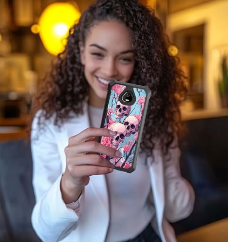 for Schok Volt Sv67q Sv67332 Case with Screen Protector, Military Grade Drop Protection, Dual Layer Hybrid Shockproof Protection TPU Phone Case for Schok Volt Sv67q, Three Skulls - color: Three skulls