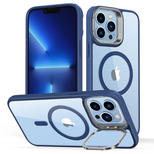 ESR for iPhone 13 Pro Max Case, Compatible with MagSafe, Built-in Camera Ring Stand, Military-Grade Protection, Magnetic Phone Case for iPhone 13 Pro Max, Classic Series, Clear Blue - color: Clear Blue, size: iPhone 13 Pro Max 6.7inch