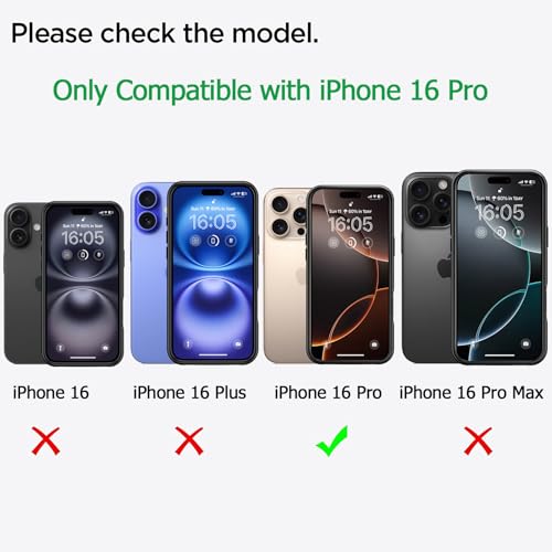 Battery Case for iPhone 16 Pro, 10000mAh Battery Pack Rechargeable Charger Case Support Carplay with Wireless Charging Compatible for iPhone 16 Pro (6.3 inch) External Battery Charging Cover(Black) - size: iPhone 16 Pro-Black