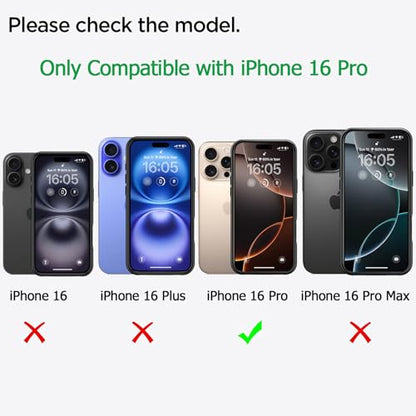 Battery Case for iPhone 16 Pro, 10000mAh Battery Pack Rechargeable Charger Case Support Carplay with Wireless Charging Compatible for iPhone 16 Pro (6.3 inch) External Battery Charging Cover(Black) - size: iPhone 16 Pro-Black