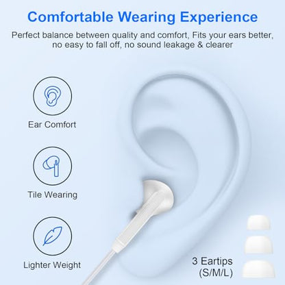 Wired Earbuds USB C Ear Buds Wired Headphones for iPhone 17e 17 Pro Max 17