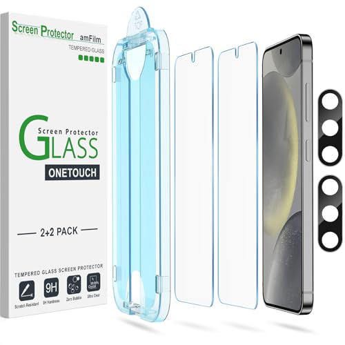 amFilm OneTouch for Samsung Galaxy S24 Screen Protector 6.2" Tempered Glass - size: S24-6.2"