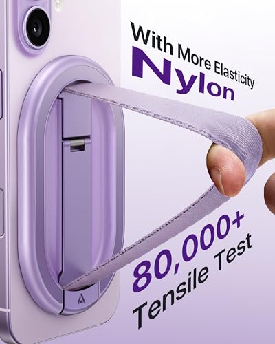andobil [2026 Woven Comfort] Magnetic Phone Grip for MagSafe w/Finger Strap - color: Purple