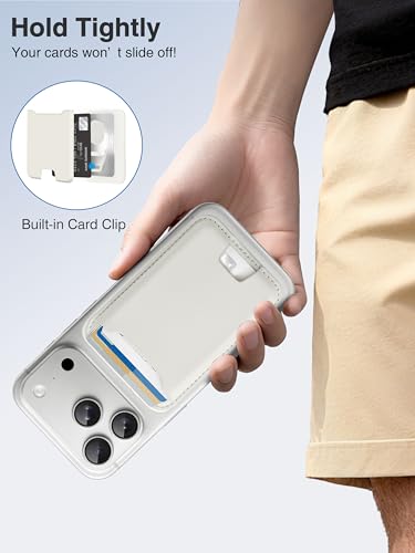 TopMade for MagSafe Wallet, Strongest Magnetic Phone Wallet, 4 Cards Holder - color: White