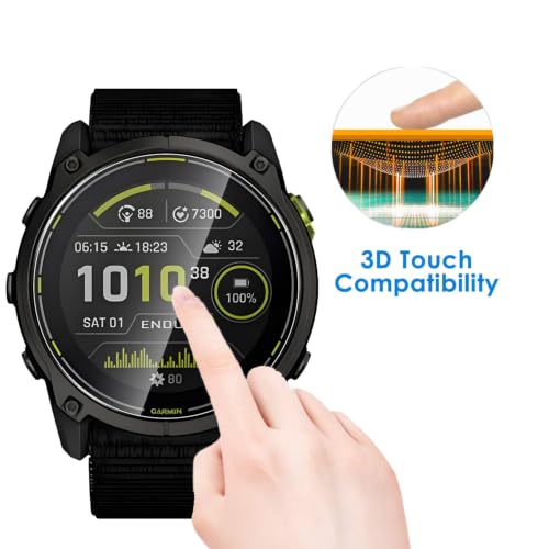 5 Pack Tempered Glass for Garmin Enduro 4 Screen Protector,9H Hardness,Ultra Resistant,Anti-Fingerprints,No Bubbles,HD-Clear,Full Coverage Watch Film for Garmin Enduro 4 [Easy Install] - color: Garmin Enduro 4