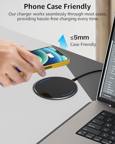 TOZO W1 Max 15W Fast Wireless Charging, Anti-Slip, Sleep-Friendly - color: Black