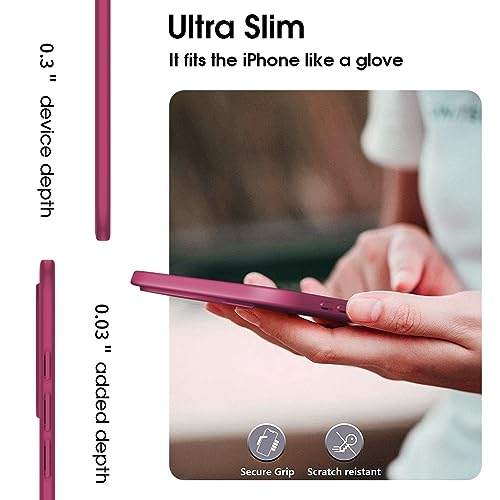 X-level Compatible with iPhone 15 Pro Case Slim Fit Ultra-Thin [Guardian Series] Soft TPU Matte Finish Coating Phone Cases Lightweight Anti-Scratch Back Cover Grip 6.1" (2023)-Wine red - color: Winered, size: iPhone 15 Pro
