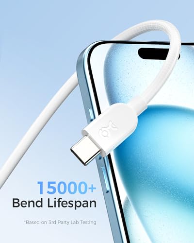 Cable Matters 3-Pack USB C Charging Cable, 60W Charging, 6ft, White - color: White, size: 6 ft