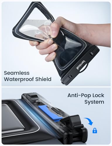 Lamicall IP68 Floating Waterproof Phone Pouch, 2 Pack Waterproof Phone Case | 100ft Waterproof, HD Underwater Photos, Touchscreen for iPhone 17 16 15 14 13 Pro Max, Galaxy S26 S25 S24 Ultra, Fit 4-8.5" - color: A-White Accent