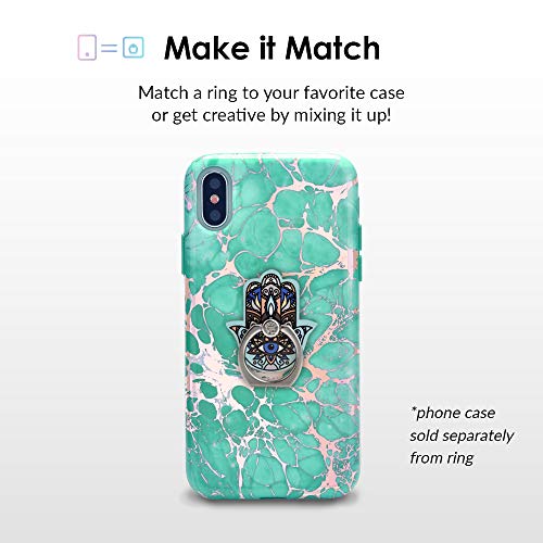 VELVET CAVIAR Cell Phone Ring Holder - Finger Ring & Stand - Improves Phone Grip Compatible with iPhone, Galaxy, Most Smartphones (Hamsa Hand) - color: Hamsa Hand