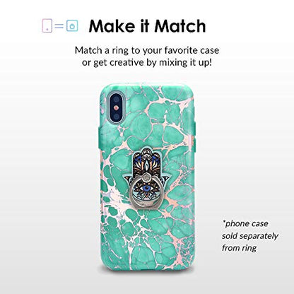 VELVET CAVIAR Cell Phone Ring Holder - Finger Ring & Stand - Improves Phone Grip Compatible with iPhone, Galaxy, Most Smartphones (Hamsa Hand) - color: Hamsa Hand