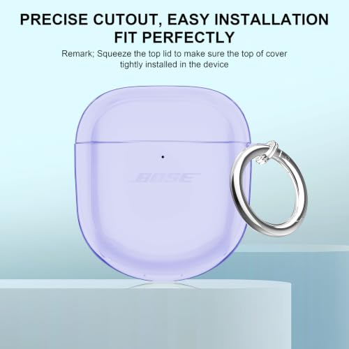 Aircawin for Bose QuietComfort Earbuds II/QuietComfort Ultra 1/2 Case Clear - color: Clear Purple