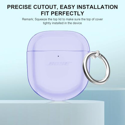 Aircawin for Bose QuietComfort Earbuds II/QuietComfort Ultra 1/2 Case Clear - color: Clear Purple