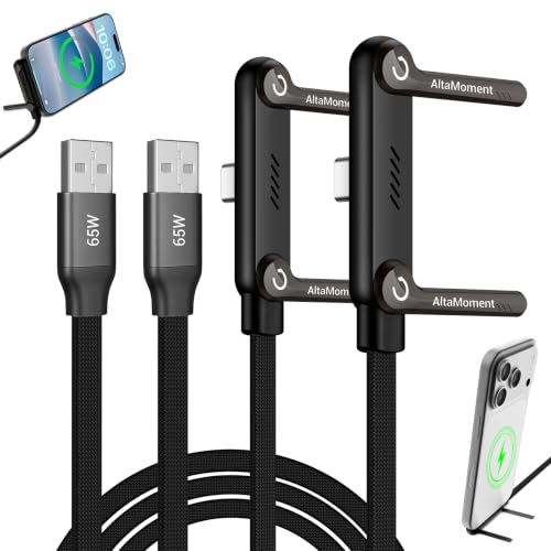 2-Pack Invisible Holder Charger, 65W, 4.9FT, 2-in-1 - size: 2PCS ( USB-A to USB-C )