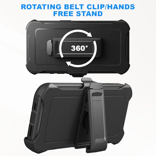 for iPhone 16e &iPhone 17e Case Dropproof DustProof Strong Durable Heavy Duty Full Body Rugged 3-Layer Military Protective for iPhone 16e &iPhone 17e case 6.1 inch (Black+Belt) | Dropproof