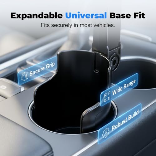 Car Cup Holder Phone Mount, 2026 New Car Phone Holders for Your Car, 360° Adjustable, Strong N52 Magnet, One-Hand Operation Cell Phone Holder Mount for All Smartphones (2, Black-Magnetic Model)