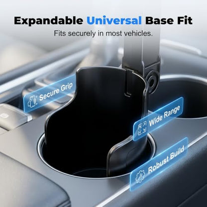 Car Cup Holder Phone Mount, 2026 New Car Phone Holders for Your Car, 360° Adjustable, Strong N52 Magnet, One-Hand Operation Cell Phone Holder Mount for All Smartphones (2, Black-Magnetic Model)