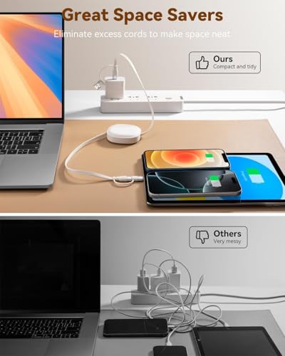 65W Fast Charging Retractable Cable, 5 in 1 Multi Charger for Car & Travel