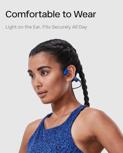 SHOKZ OpenRun Bone Conduction Bluetooth Headphones, Blue, USB-C Charging - color: Blue, size: Standard Size+USB-C Charging