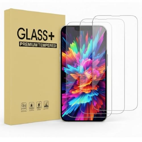 3 Pack Screen Protector for iPhone 15 / iPhone 14 Pro [6.1 Inch] Display Tempered Glass, Sensor Protection, Dynamic Island Compatible, Case Friendly