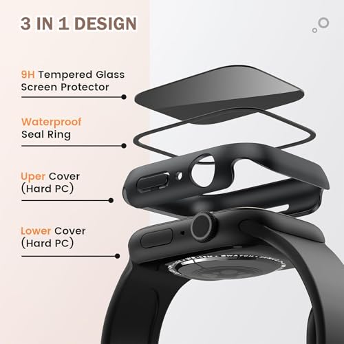 3 in 1 Waterproof Case Compatible for Apple Watch Series 11/10 46mm - color: Starlight, size: 46mm