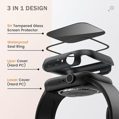 3 in 1 Waterproof Case Compatible for Apple Watch Series 11/10 46mm - color: Starlight, size: 46mm