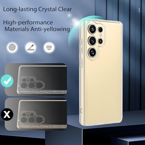 TENOC Phone Case for Samsung Galaxy S25 Ultra, Clear Case Shockproof Protective Bumper Slim Cover - color: Clear, size: S25 Ultra