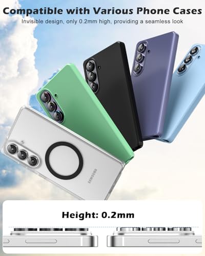 CloudValley for Samsung Galaxy S26 Camera Lens Protector, 9H Tempered Glass + Aluminum Alloy Lens Protective Ring Ultra-HD Tempered Glass Cover,Silver - color: Silver