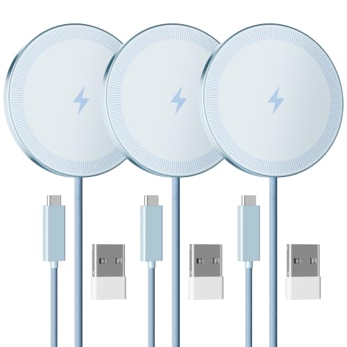 15W Magnetic Fast Charging Pad, Wireless Charger for Apple MagSafe - color: Blue*3
