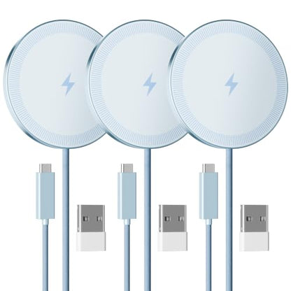 15W Magnetic Fast Charging Pad, Wireless Charger for Apple MagSafe - color: Blue*3