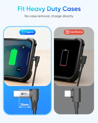 SUNGUY Long Right Angle Coiled USB C Cable 5FT [Stretches from: 1.3-3.3FT] - size: 5FT