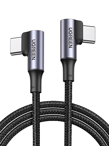 UGREEN 100W Right Angle USB C Cable, 90° Ends Fast Charging, 3.3ft - size: 3.3FT