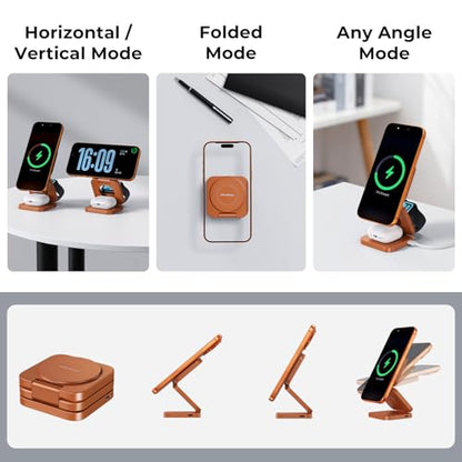 KU XIU X55 Turbo Qi2.2 25W Fast 3-in-1 Charging Station for Apple Device - color: Orange