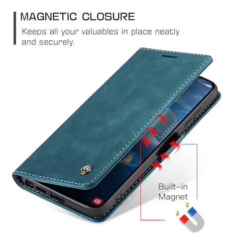 Compatible with Samsung Galaxy S26 Ultra Case with Card Holder, Kickstand Protective Flip Folio Leather Wallet Case for Galaxy S26 Ultra 5G 6.9 inch (Blue) - color: Blue, size: S26 Ultra 6.9 Inch