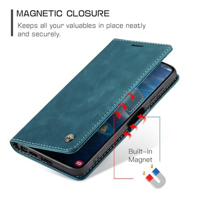 Compatible with Samsung Galaxy S26 Ultra Case with Card Holder, Kickstand Protective Flip Folio Leather Wallet Case for Galaxy S26 Ultra 5G 6.9 inch (Blue) - color: Blue, size: S26 Ultra 6.9 Inch
