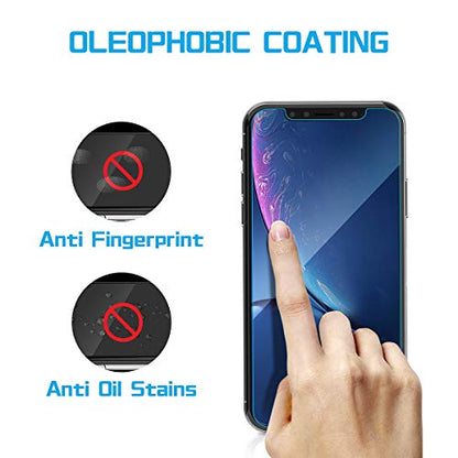 MANTO Screen Protector Compatible with iPhone 11 and iPhone XR 6.1 Inch Full Coverage Tempered Glass Film, 3D Touch, Anti Fingerprint, 3 Pack