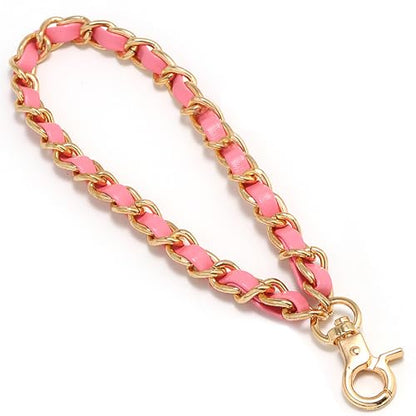 TENOC Universal Metal Phone Wrist Strap/Crossbody Chain - color: W-pink