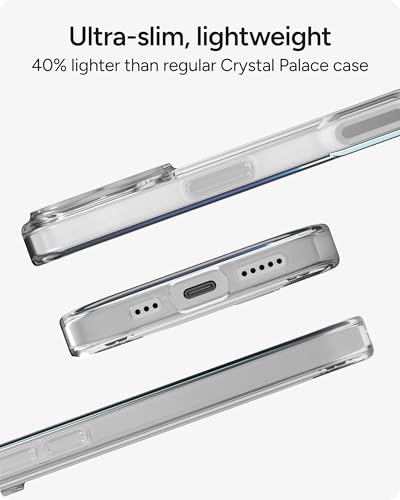ZAGG Crystal Palace Lite Case for iPhone 17 - Clear, Drop Protection (10ft/3m), Ultra-Slim & Lightweight, Sleek & Minimalistic Phone Case with Transparent Design, Anti-Yellowing Technology - size: iPhone 17, style: Without Magsafe