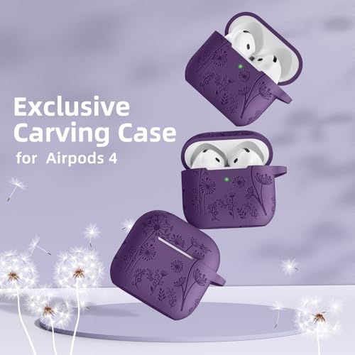 Lerobo for AirPods 5 AirPods 4 Case with Cleaner Kit & Keychain, Purple - color: A-Purple, size: AirPods 5&4