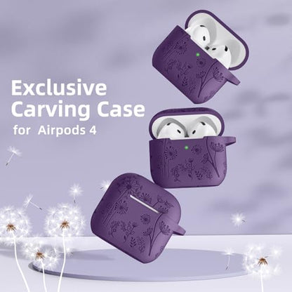 Lerobo for AirPods 5 AirPods 4 Case with Cleaner Kit & Keychain, Purple - color: A-Purple, size: AirPods 5&4