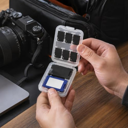 8 Pack SD Card Case, Memory Card Holder for Micro SD TF SIM Cards, Clear Storage Box