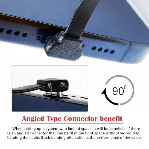xiwai Ultra Slim Flat USB-C Male to Female Up Down Angled Cable 6cm - size: 6.6cm, style: USB2.0 Type C-Type C Angled M-F